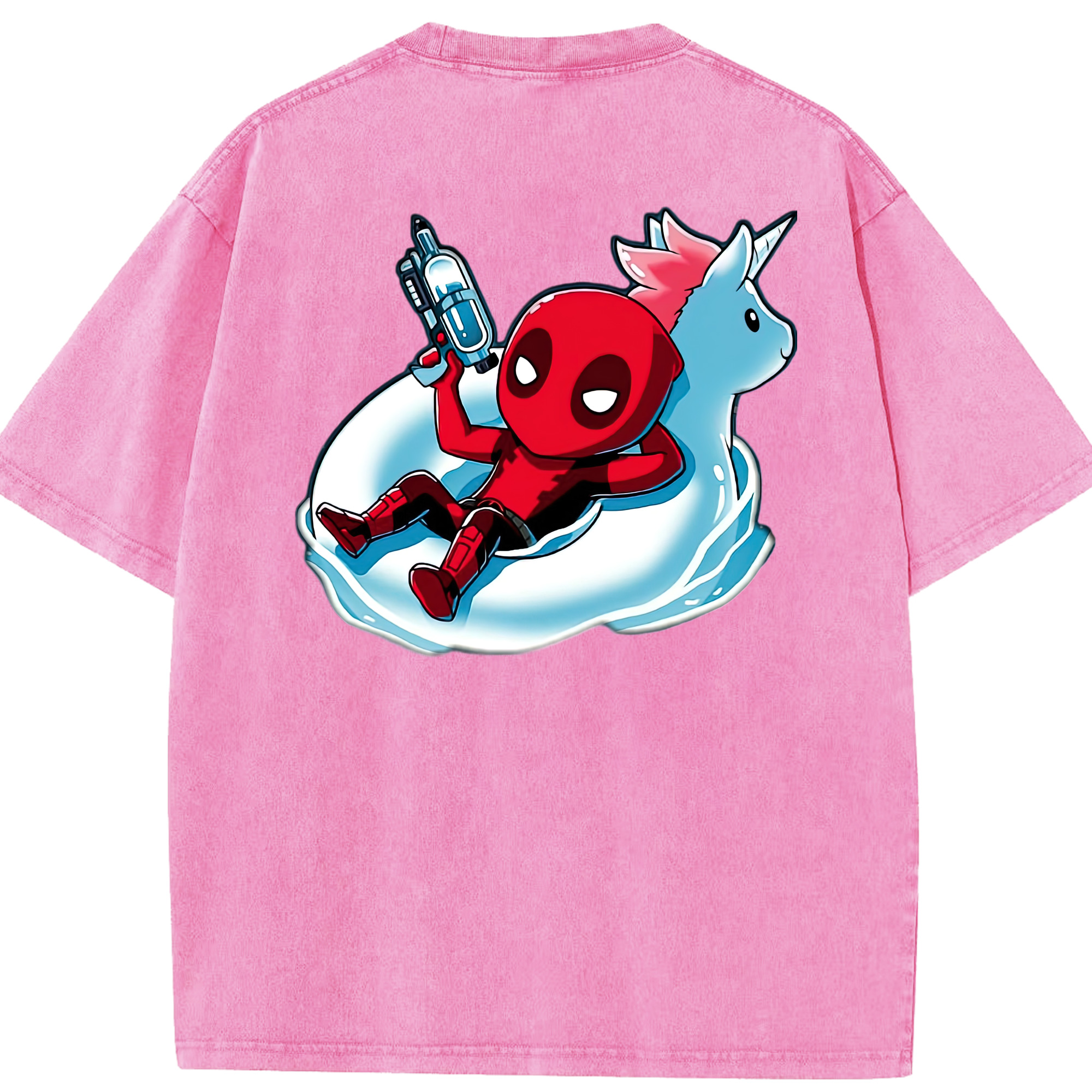 （画像用） Deadpool デッドプール 綿100% ヴィンテージ風 半袖Tシャツ（背面プリント）